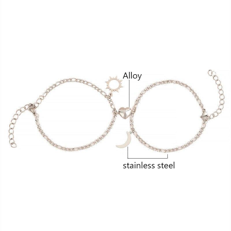Bracelets en Acier Inoxydable Attraction Magnétique pour Couples
