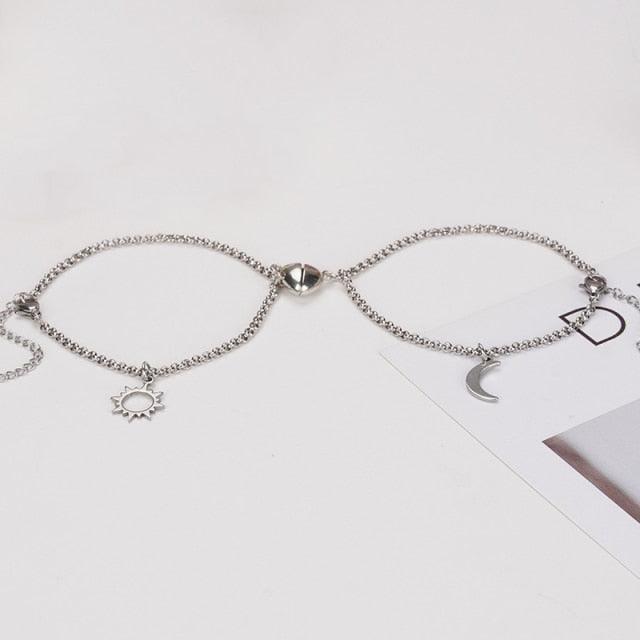 Bracelets en Acier Inoxydable Attraction Magnétique pour Couples