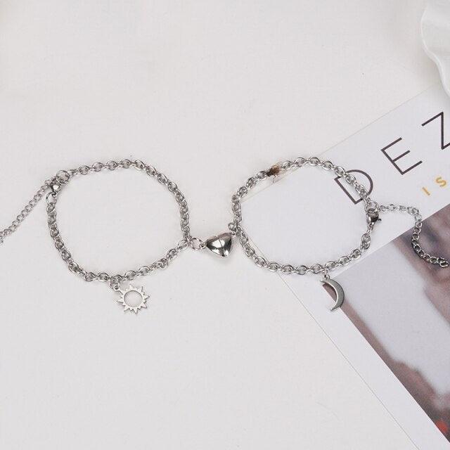 Bracelets en Acier Inoxydable Attraction Magnétique pour Couples