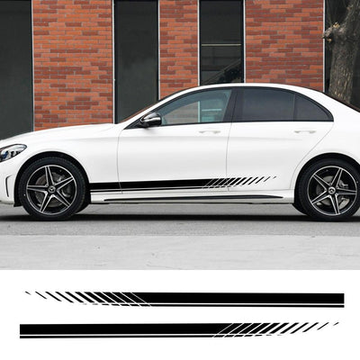 Universal Car Side Skirt Decal Stickers - 2PCS Racing Stripe Set