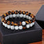 Ensemble de Bracelets de Distance pour Couples - Bracelets en Perles de Pierre Naturelle