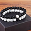Ensemble de Bracelets de Distance pour Couples - Bracelets en Perles de Pierre Naturelle
