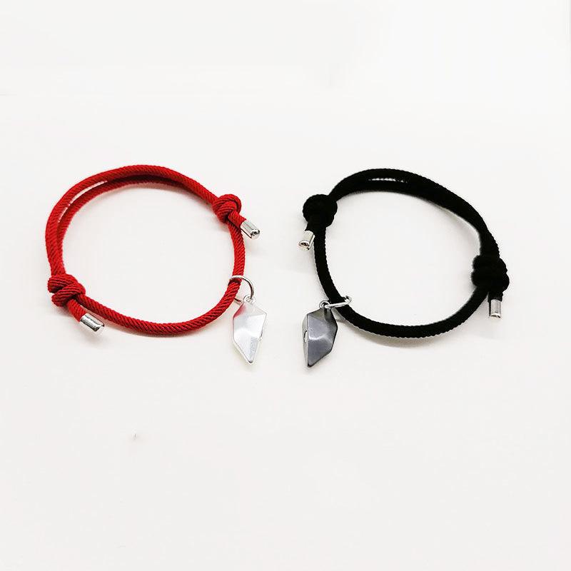 Ensemble de Bracelets Magnétiques Charmants pour Couples - Design en Forme de Cœur