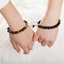 Ensemble de Bracelets pour Couples - Perles en Pierre Naturelle avec Cœurs Magnétiques