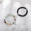 Ensemble de Bracelets pour Couples - Perles en Pierre Naturelle avec Cœurs Magnétiques