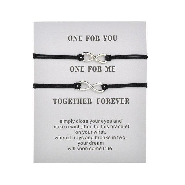 Ensemble de Bracelets en Perles de Pierre Naturelle Couple Infinity
