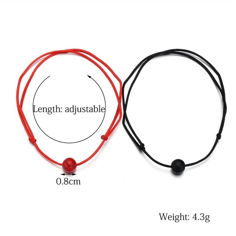 Ensemble de Bracelets en Perles de Pierre Naturelle Couple Infinity