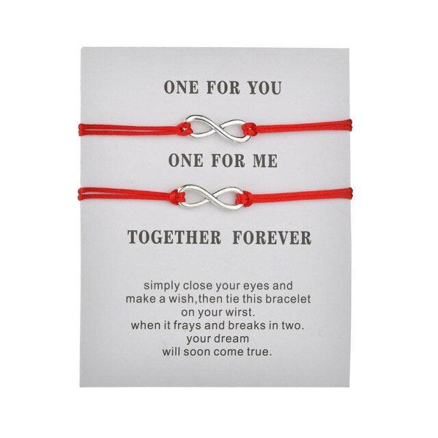 Ensemble de Bracelets en Perles de Pierre Naturelle Couple Infinity