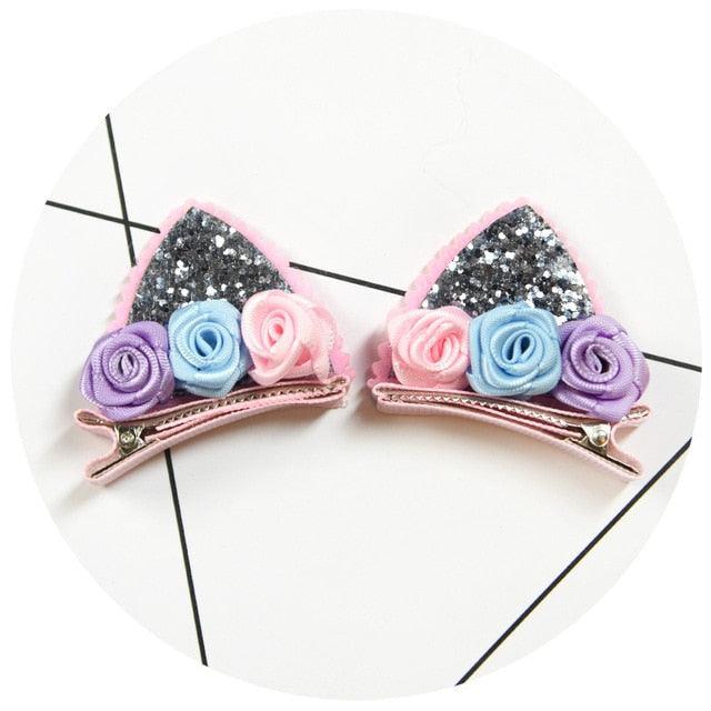 Ensemble de pinces à cheveux arc-en-ciel scintillantes pour filles