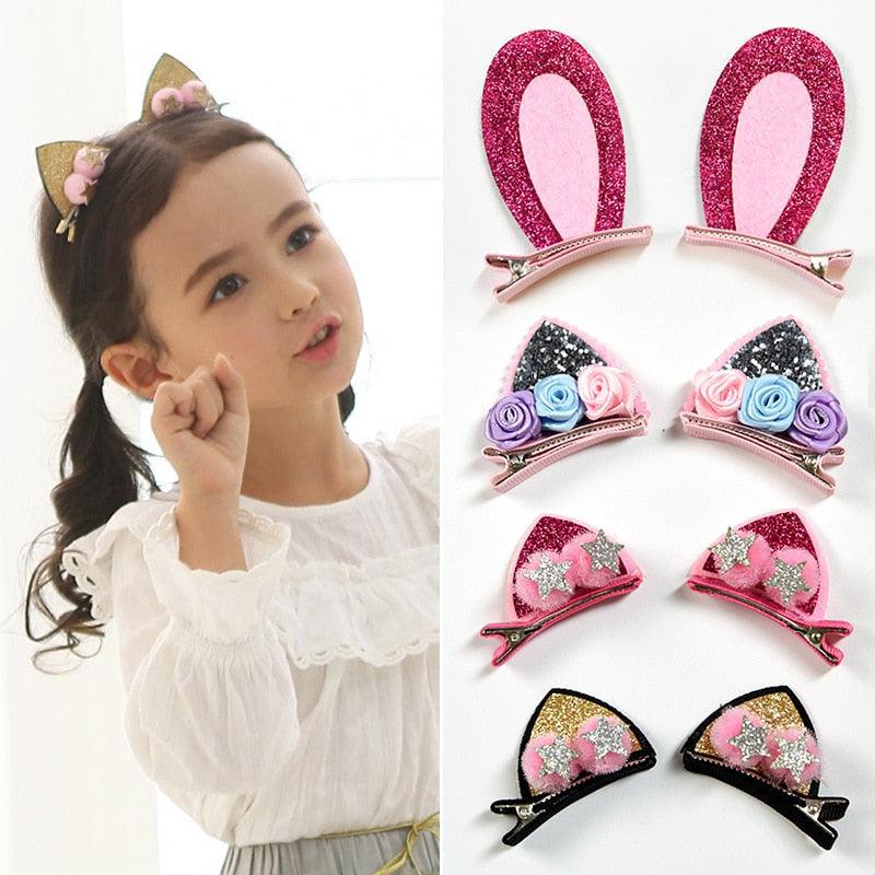 Ensemble de pinces à cheveux arc-en-ciel scintillantes pour filles