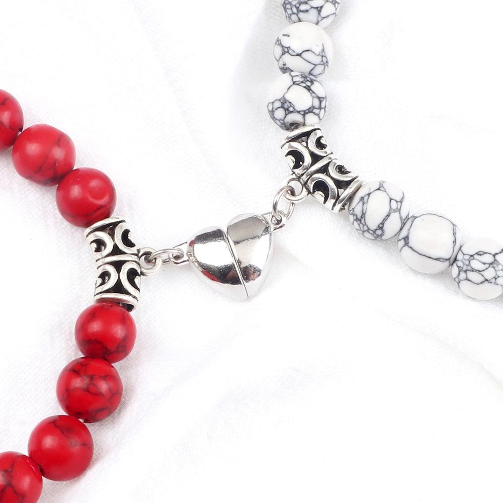 Ensemble de Bracelets Magnétiques en Forme de Cœur pour Couples