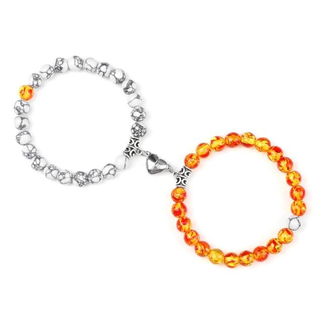 Ensemble de Bracelets Magnétiques en Forme de Cœur pour Couples