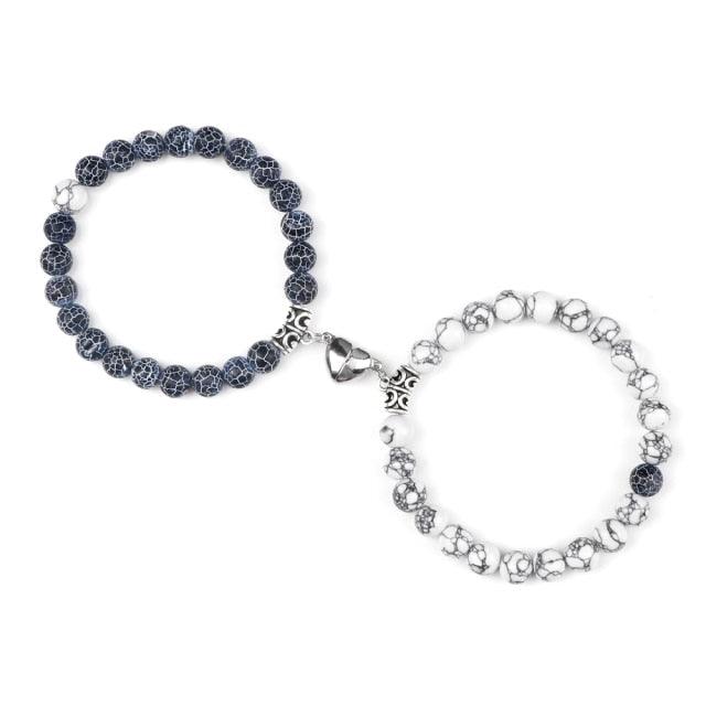 Ensemble de Bracelets Magnétiques en Forme de Cœur pour Couples