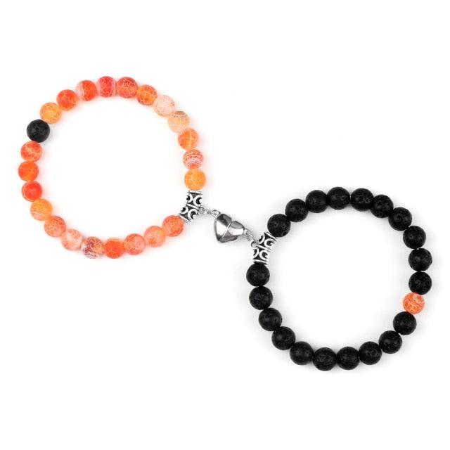 Ensemble de Bracelets Magnétiques en Forme de Cœur pour Couples