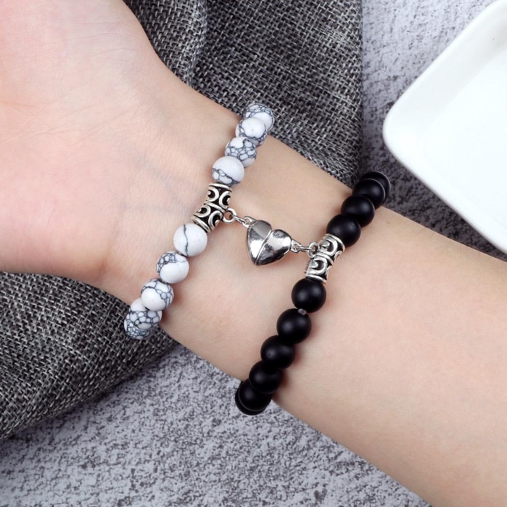 Ensemble de Bracelets Magnétiques en Forme de Cœur pour Couples