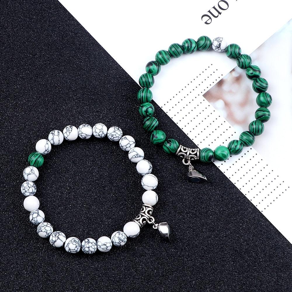 Ensemble de Bracelets Magnétiques en Forme de Cœur pour Couples