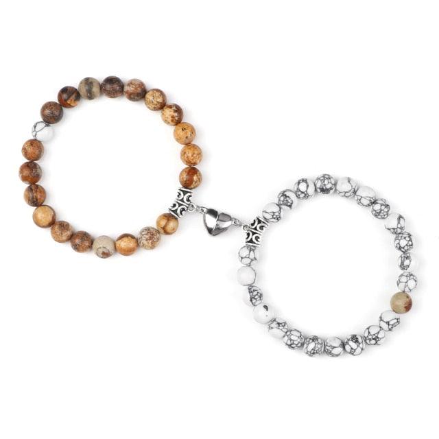 Ensemble de Bracelets Magnétiques en Forme de Cœur pour Couples