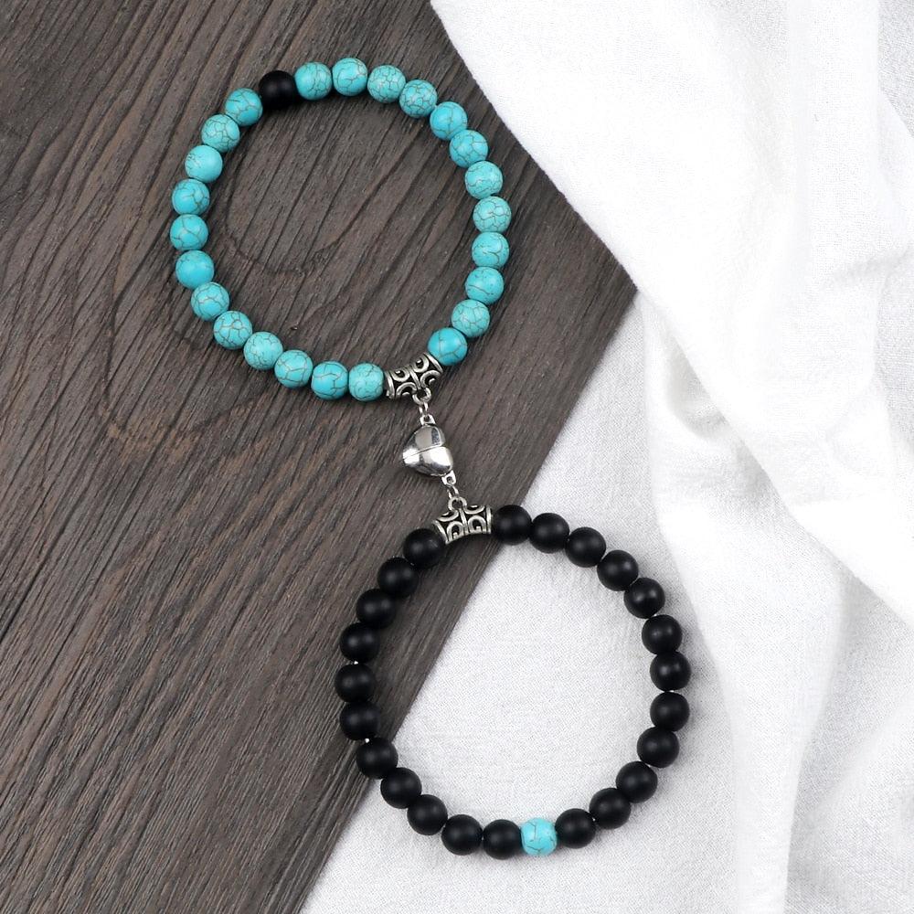 Ensemble de Bracelets Magnétiques en Forme de Cœur pour Couples