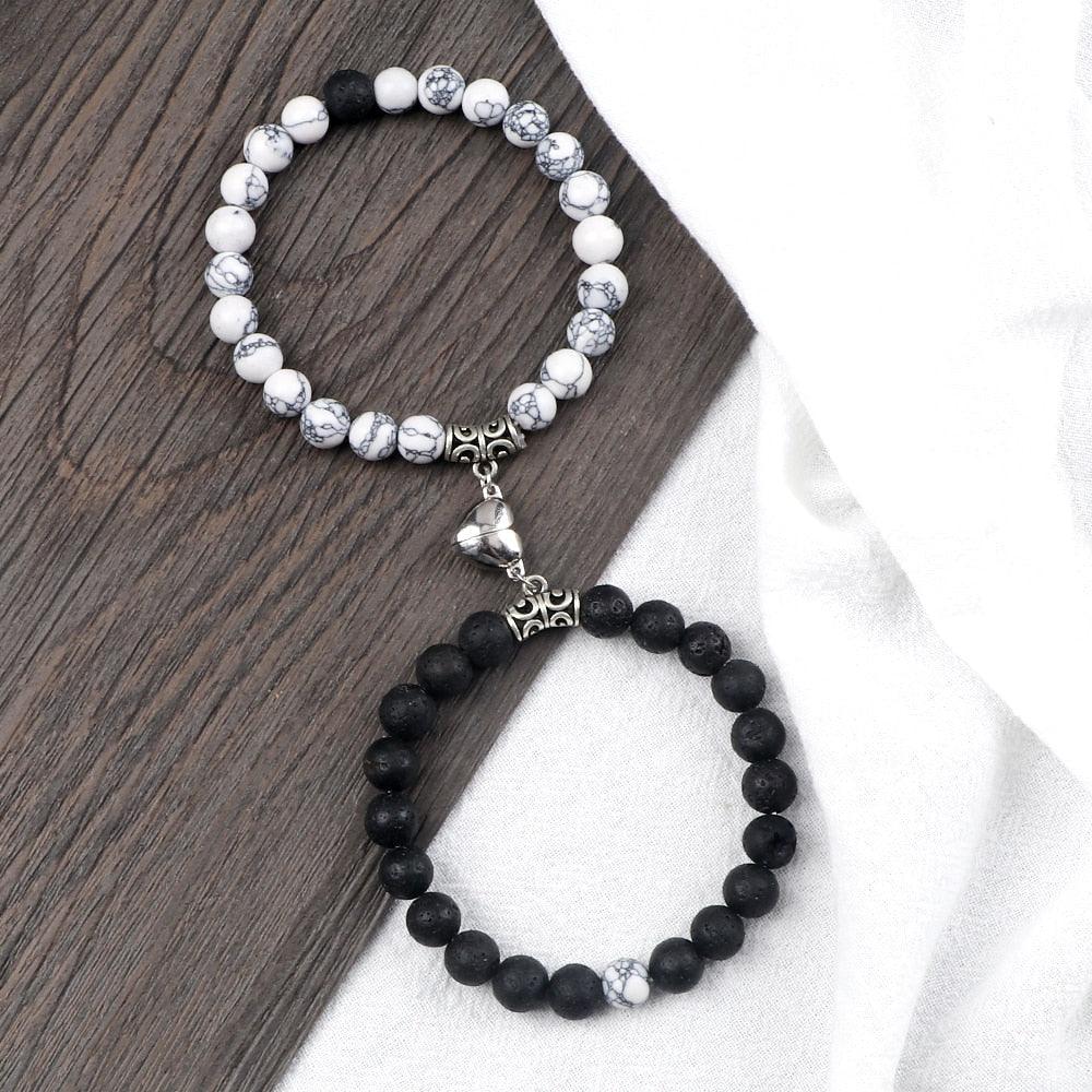 Ensemble de Bracelets Magnétiques en Forme de Cœur pour Couples