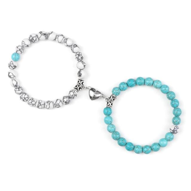 Ensemble de Bracelets Magnétiques en Forme de Cœur pour Couples
