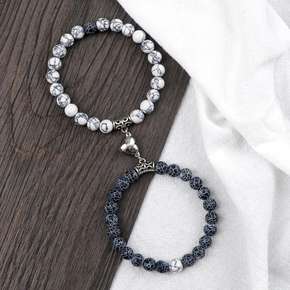 Ensemble de Bracelets Magnétiques en Forme de Cœur pour Couples