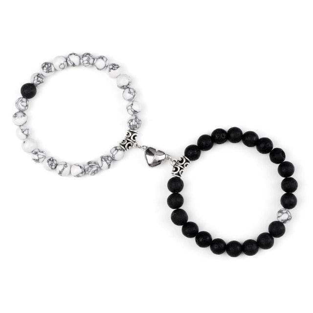 Ensemble de Bracelets Magnétiques en Forme de Cœur pour Couples