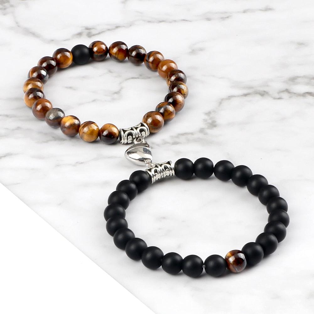 Ensemble de Bracelets Magnétiques en Forme de Cœur pour Couples