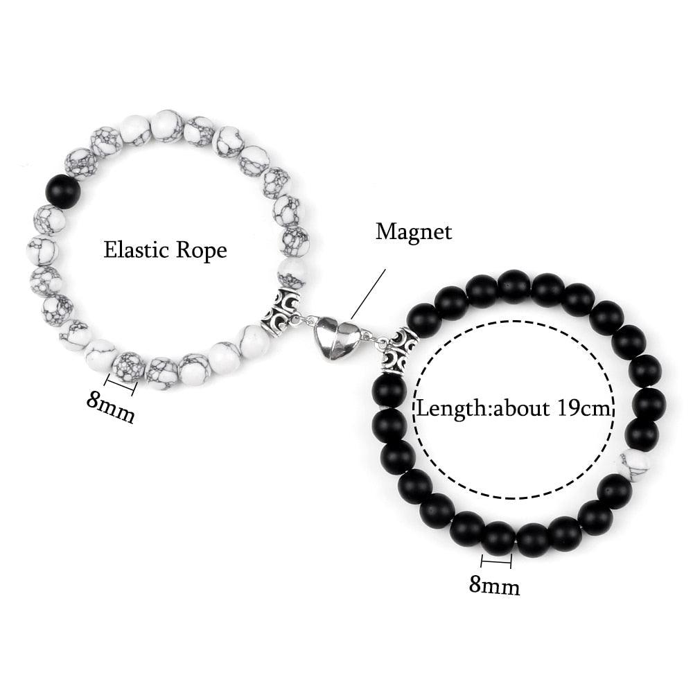 Ensemble de Bracelets Magnétiques en Forme de Cœur pour Couples