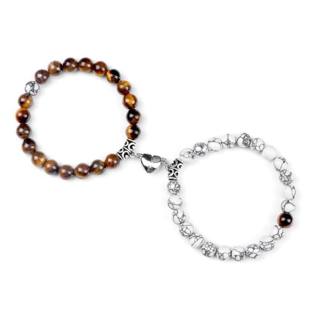 Ensemble de Bracelets Magnétiques en Forme de Cœur pour Couples