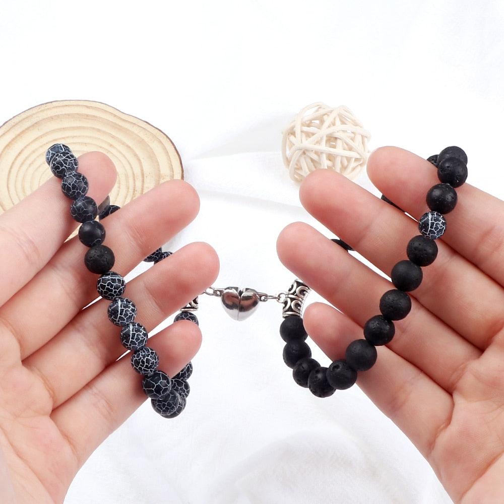 Ensemble de Bracelets Magnétiques en Forme de Cœur pour Couples