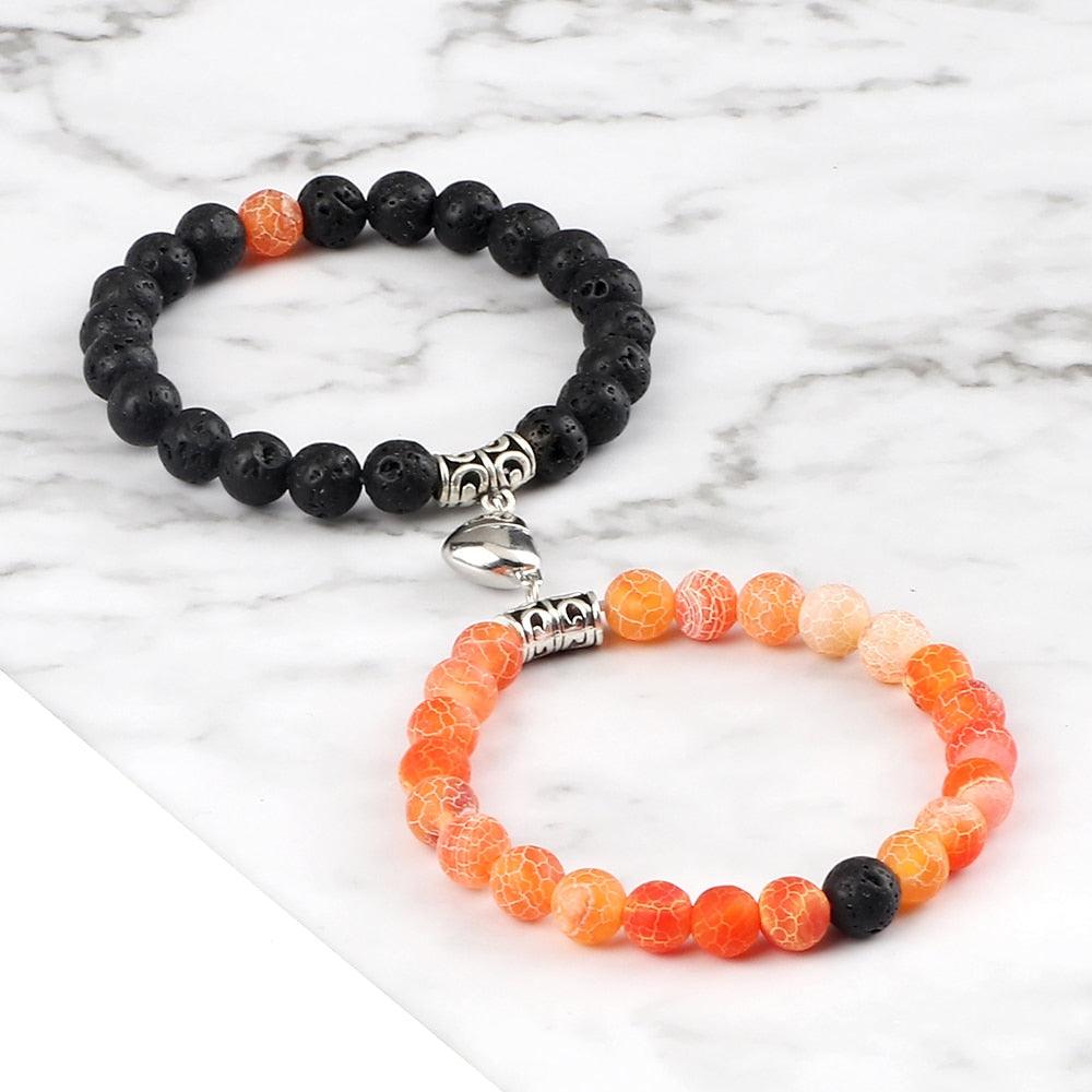 Ensemble de Bracelets Magnétiques en Forme de Cœur pour Couples