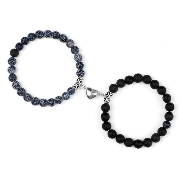 Ensemble de Bracelets Magnétiques en Forme de Cœur pour Couples