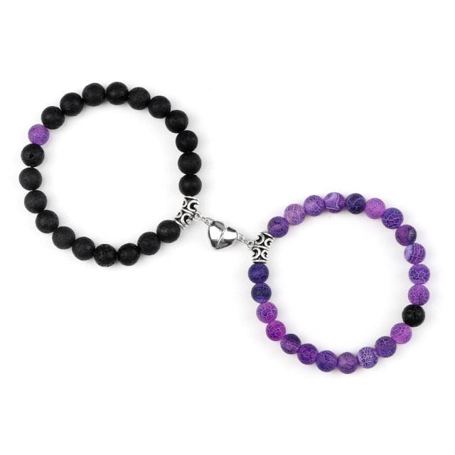 Ensemble de Bracelets Magnétiques en Forme de Cœur pour Couples