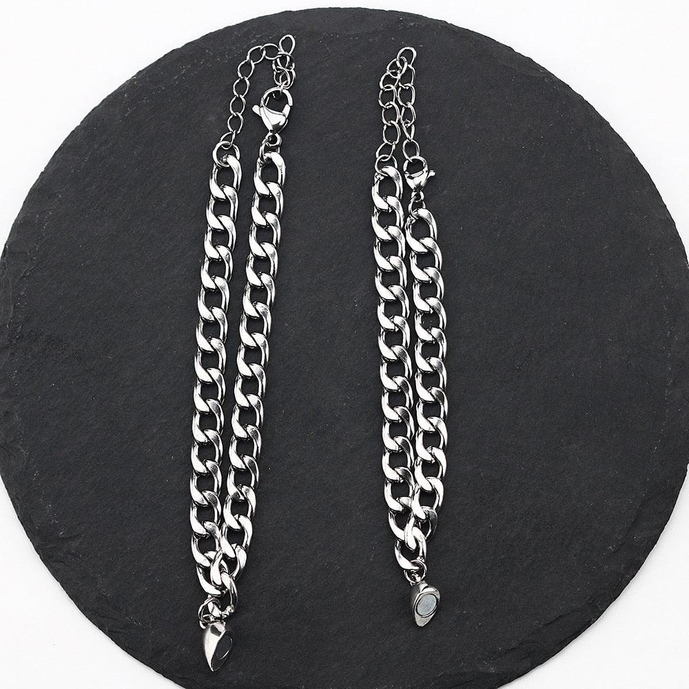Bracelets d'attraction magnétique en forme de cœur pour couples - Ensemble de 2