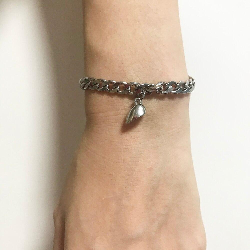 Bracelets d'attraction magnétique en forme de cœur pour couples - Ensemble de 2
