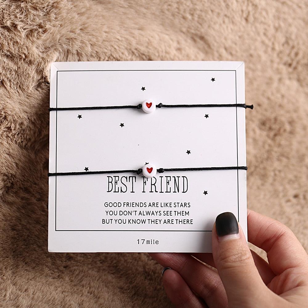 Ensemble de Bracelets en Corde Ajustables Minimalistes pour Couples et Amis