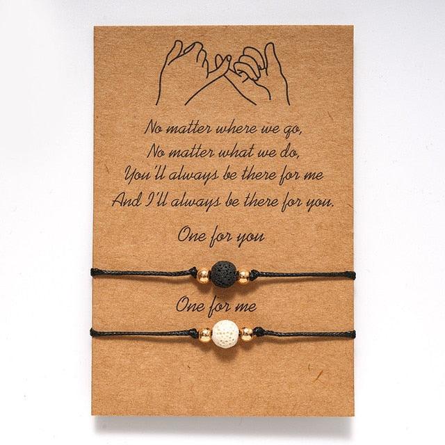 Ensemble de Bracelets en Corde Ajustables Minimalistes pour Couples et Amis