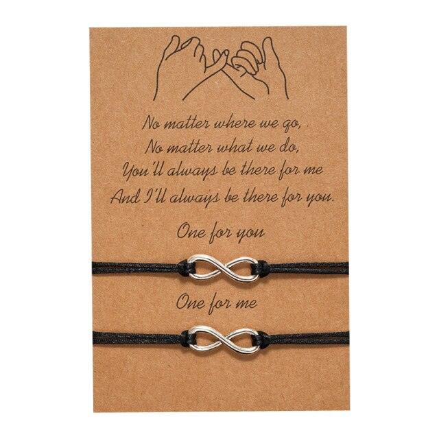 Ensemble de Bracelets en Corde Ajustables Minimalistes pour Couples et Amis