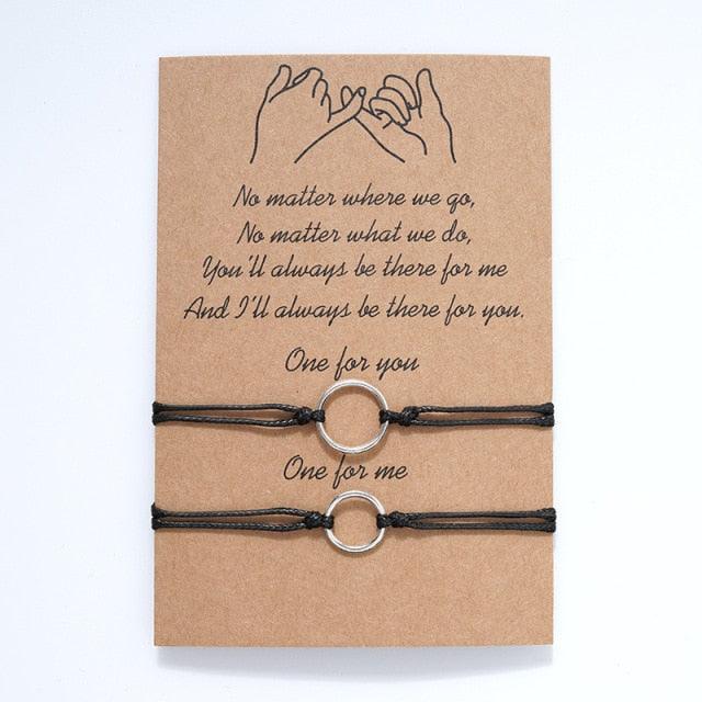 Ensemble de Bracelets en Corde Ajustables Minimalistes pour Couples et Amis