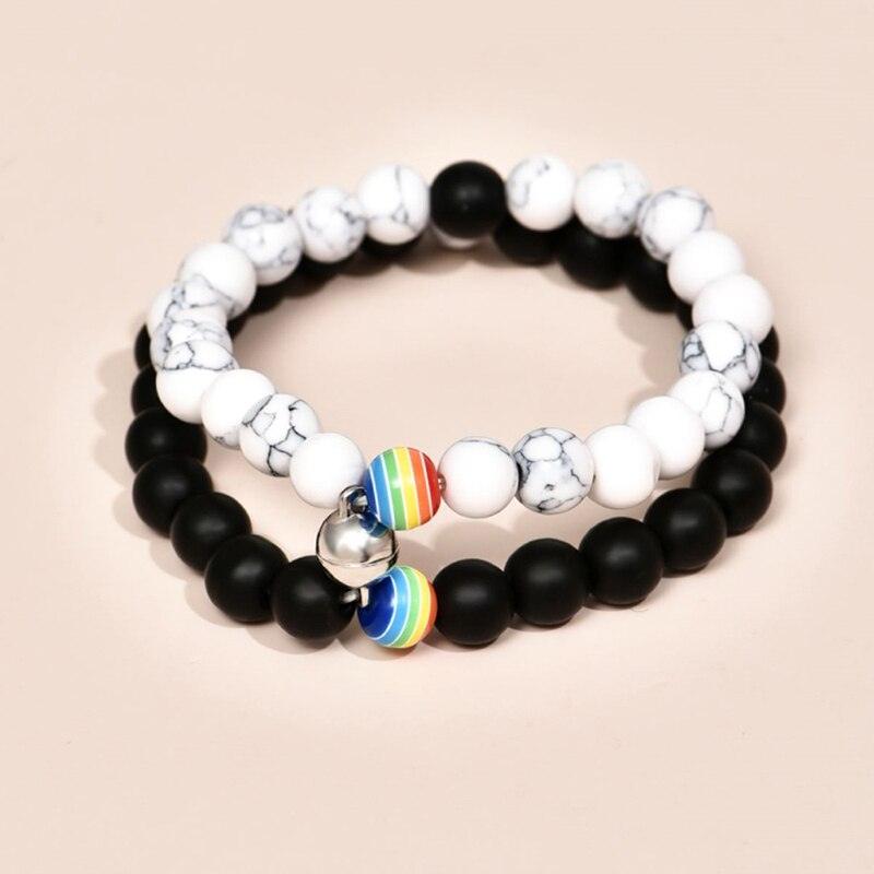 Ensemble de Bracelets Magnétiques pour Couples - Bracelets en Pierre Naturelle