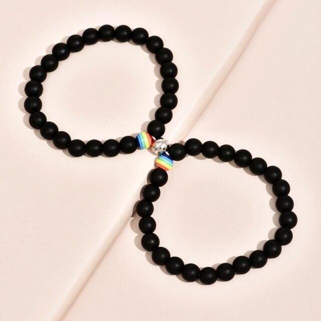Ensemble de Bracelets Magnétiques pour Couples - Bracelets en Pierre Naturelle