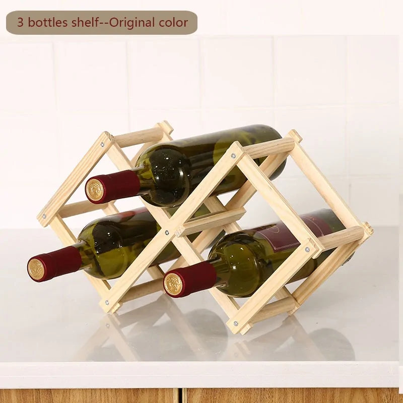 Elegante soporte de vino de madera para un almacenamiento con estilo