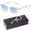 Gafas de sol redondas pequeñas en azul degradado para una protección con estilo