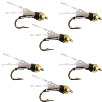 Premium Beadhead Black 3 Dollar Dip Serendipity Wet Flies - Set of 6, Size 16 - Korvel