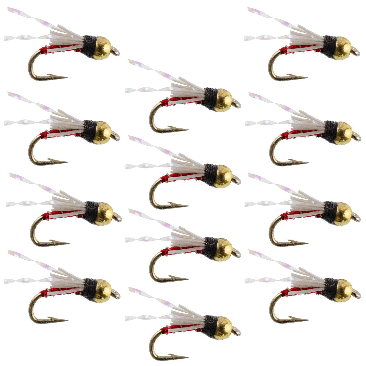 Vibrant Beadhead Red Serendipity Wet Flies - 12 Pack, Size 18 - Korvel