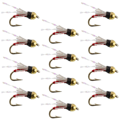Vibrant Beadhead Red Serendipity Wet Flies - 12 Pack, Size 18 - Korvel