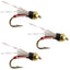 3 Pack Serendipity Wet Fly Fishing Flies - Beadhead Red, Size 18 - Korvel