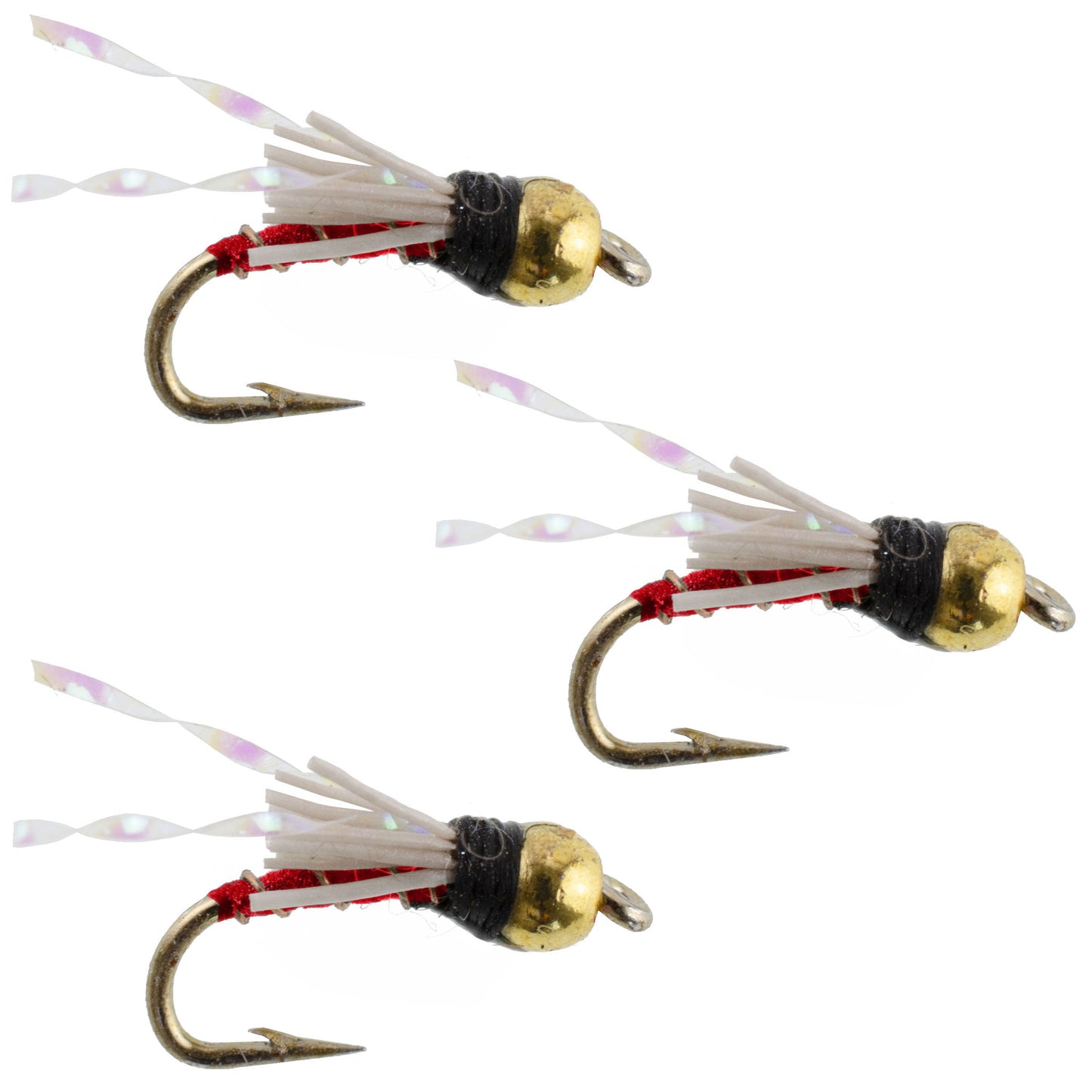 3 Pack Serendipity Wet Fly Fishing Flies - Beadhead Red, Size 18 - Korvel