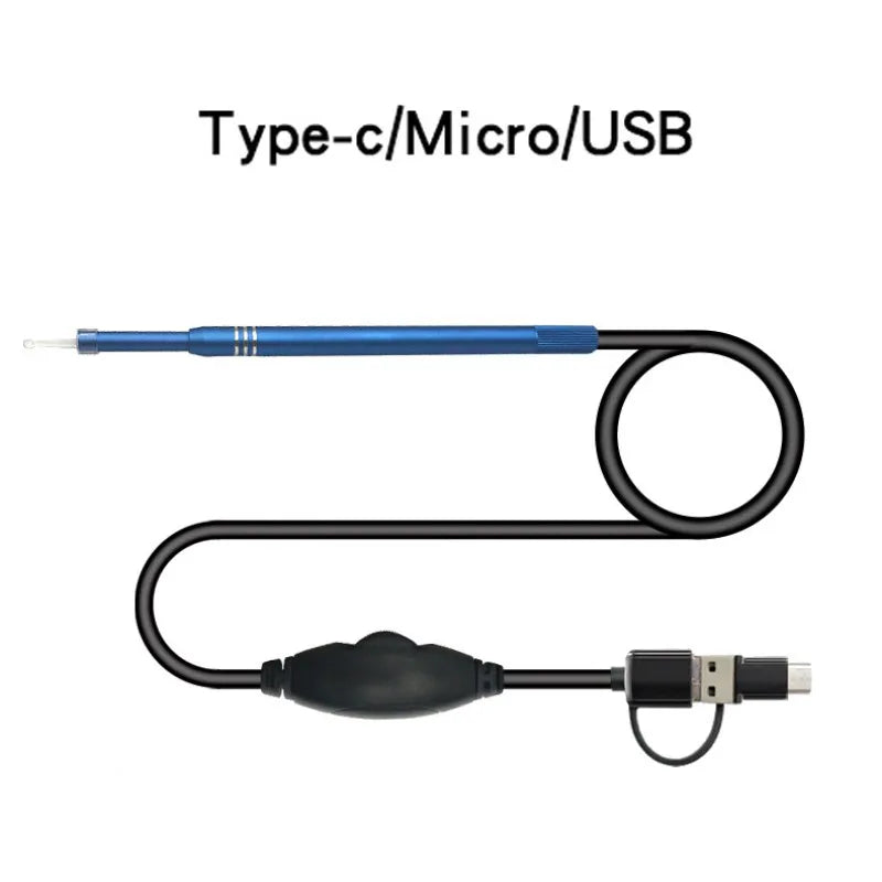 Outil de nettoyage des oreilles HD Endoscope USB 3 en 1 avec lumière LED