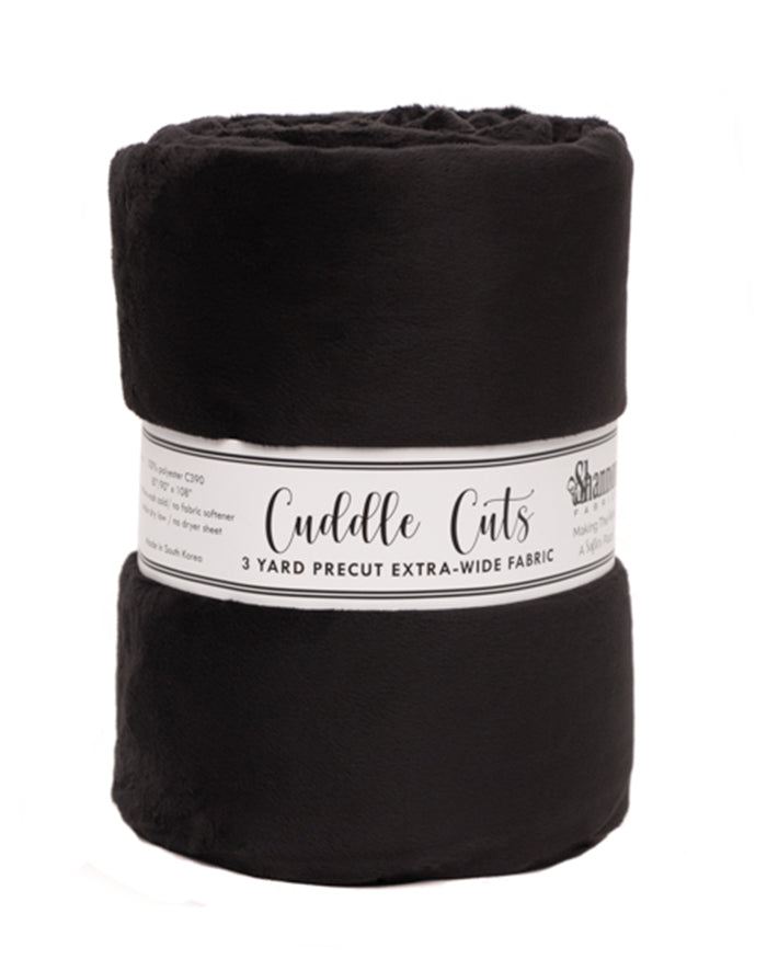 3 Yard Cuddle 110" Cut - Black Plush Fabric